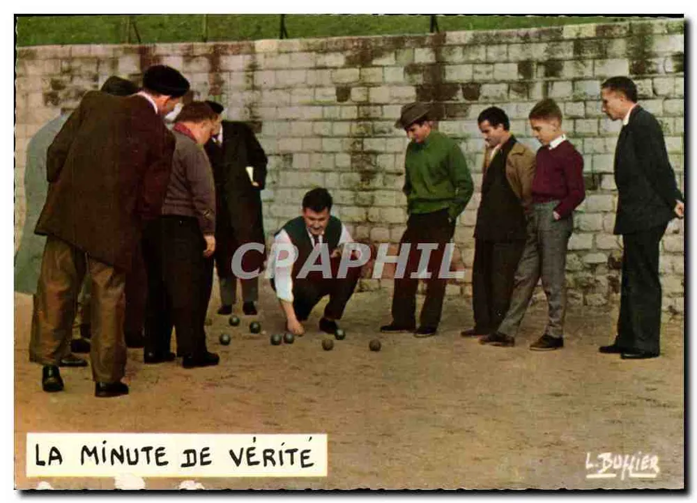 Jeux de pétanque — scène de jeu — éditeur L. BUIFIER - Awers