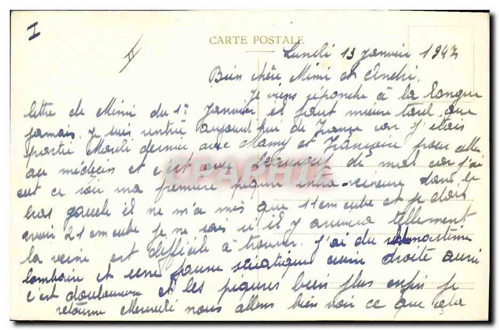 Kind spielt mit einer Feder — Cheneval, Nr. 12 - Rückseite