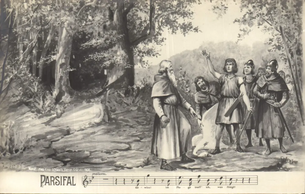 पार्सिफाल — जंगल के दृश्य — प्रकाशक एमिल श्वाल्ब, बर्लिन, 1908 - आगे