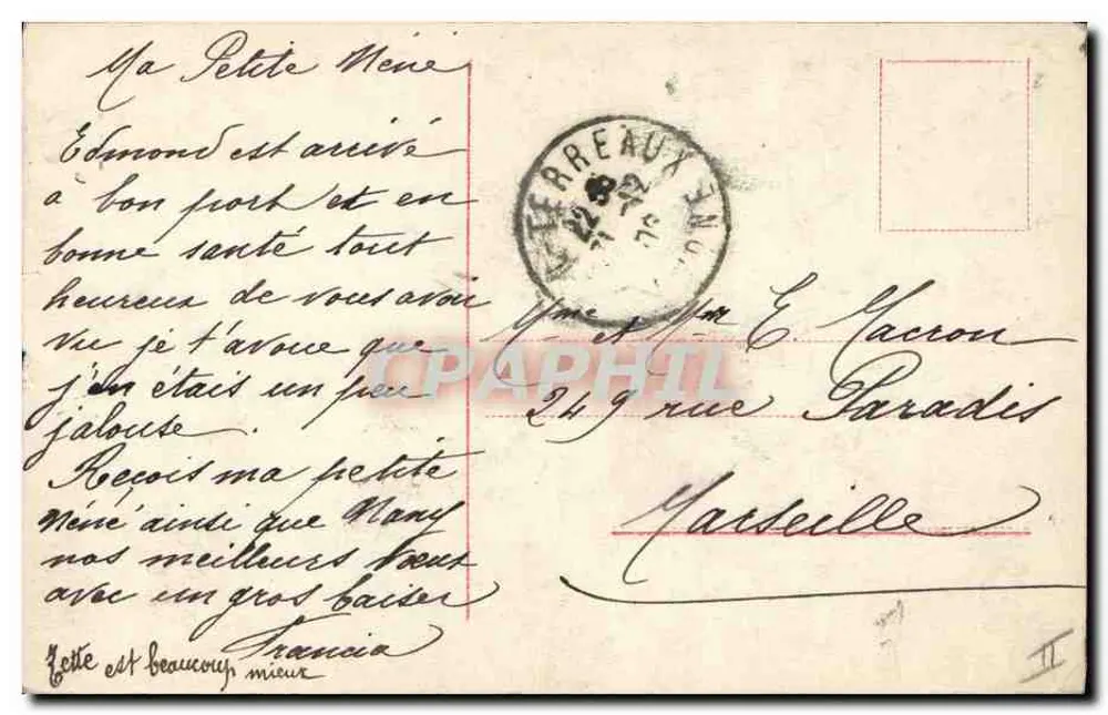 Fille avec cochon — scène de campagne — éditeur anonyme, n° 1081/92 - Verso