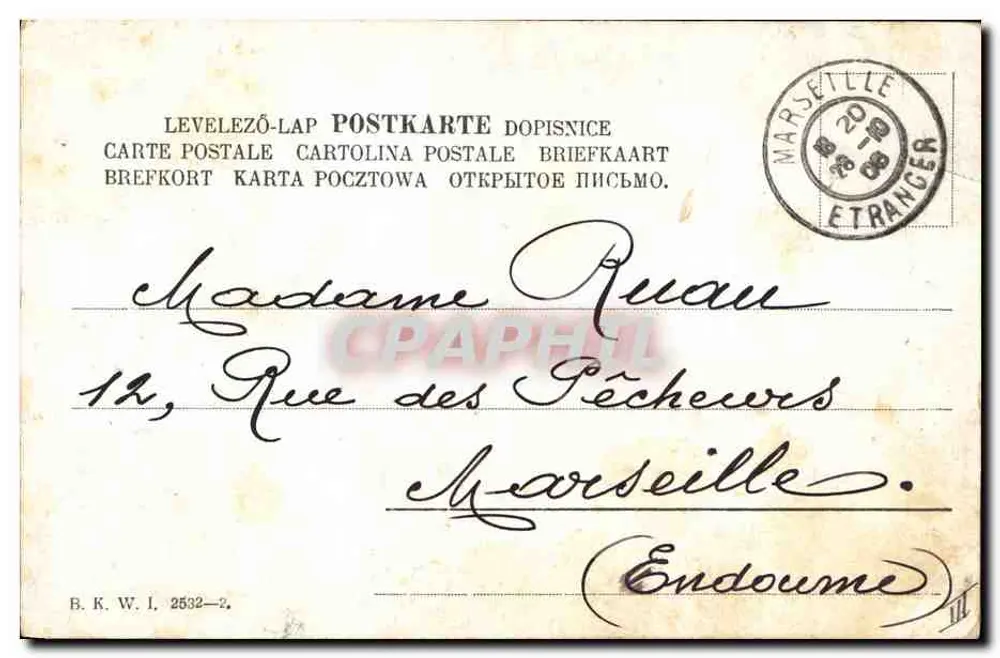 Frau und Schwein in der Schnee — Sonntagsmenü — Verlag B.K.W.I. n°2532-2 - Rückseite