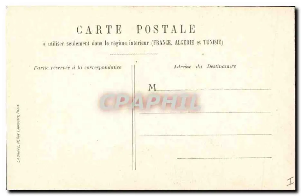 Frau mit zwei Ferkeln — ländliche Szene — Verlag LAGRIFFE, Paris - Rückseite