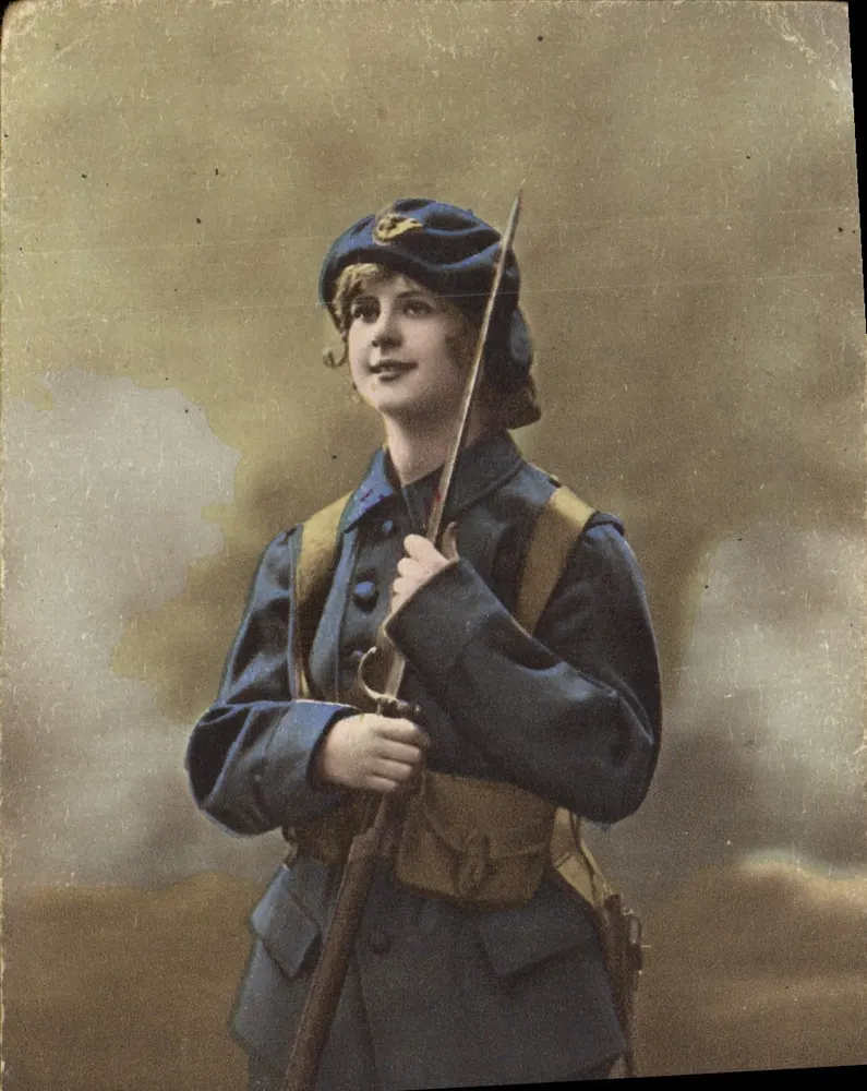 Soldatin — farbenreicher Portrait — ISO-PLATINE, Paris, N° 100 (Rückseite) - Vorderseite