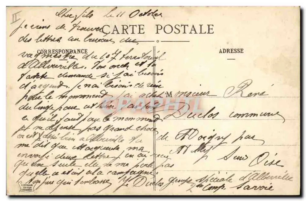 Alpine Jäger auf Wintermarch — Albertville, Savoie — Nr. 1479 - Rückseite