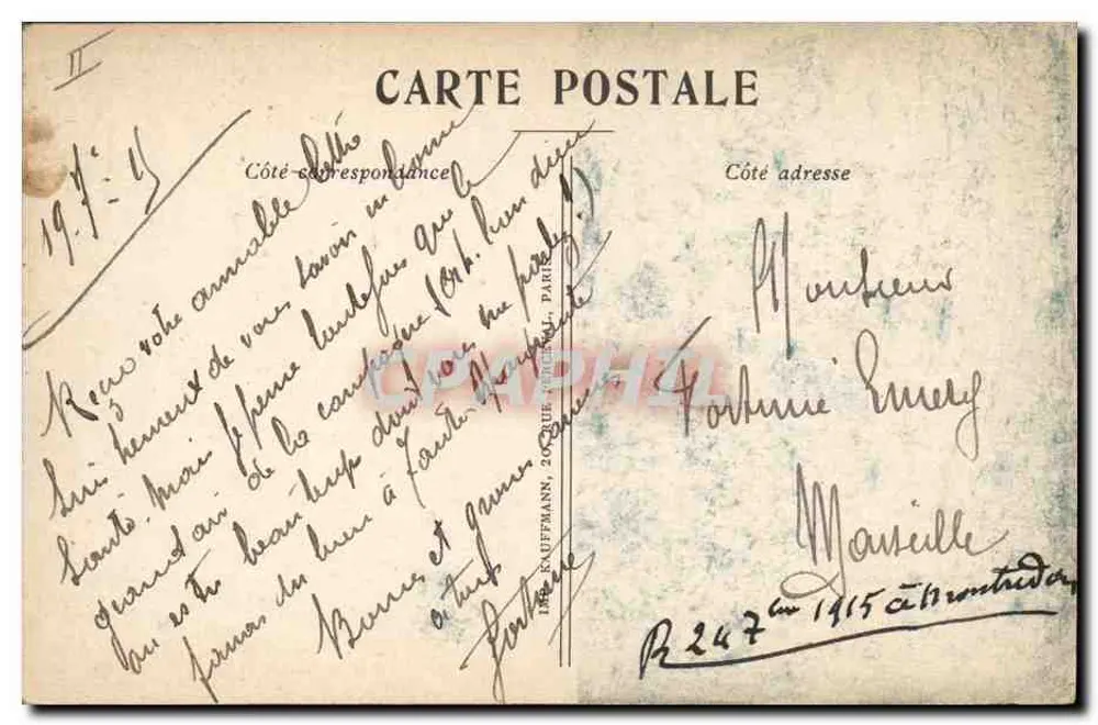 O Assalto — Poema de André Soriac — Edição Cigalia, série das Cartas-Soneto ilustradas da guerra, n°17 - Verso