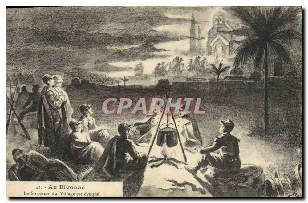 Am Bivouac — Der Erinnerung an das Dorf wird nachgekommen — n°42 - Vorderseite