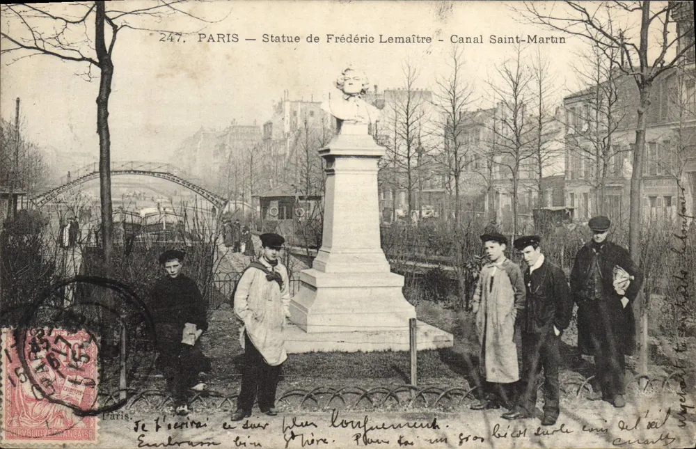 París — Estatua de Frédéric Lemaître — Canal Saint-Martin - Anverso