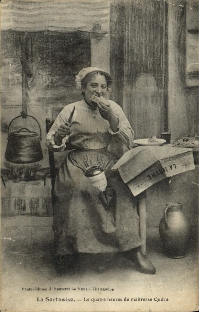 La Sarthoise. — O quatro horas da senhora Quéréru — Photo-Edição J. Bouveret Le Mans - Châteaudun - Frente