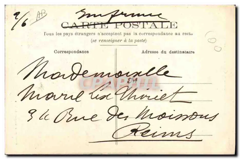 A Sarthoise — Traje de trabalho — Fototipia J. Bouveret, Le Mans - Verso