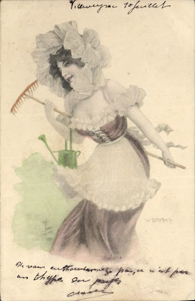 Frau im Garten — W. BRAUN — A.S. Serie der Zärtlichen Mädchen - Vorderseite