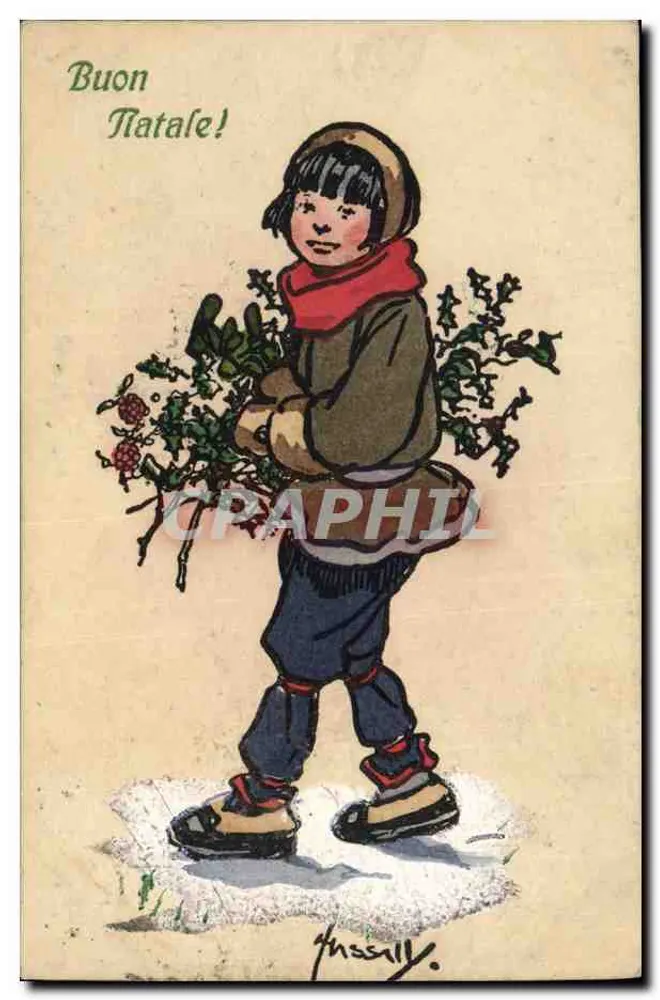 Kind mit Efeu — Frohe Weihnachten — Fussilly - Vorderseite