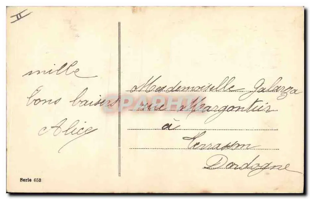 Frau mit Blumenzweigen — unbekannter Verlag, Serie 652 - Rückseite