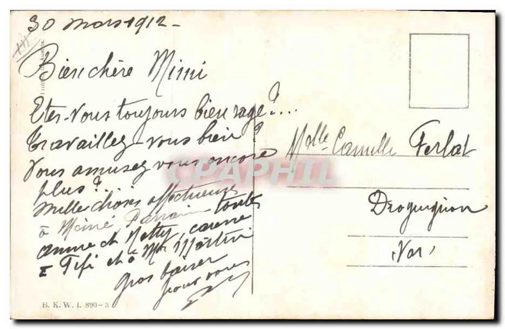 Kinder, die an der Schnur springen — K. Feichtag — Verlag B. K. W. I. 890-3 - Rückseite