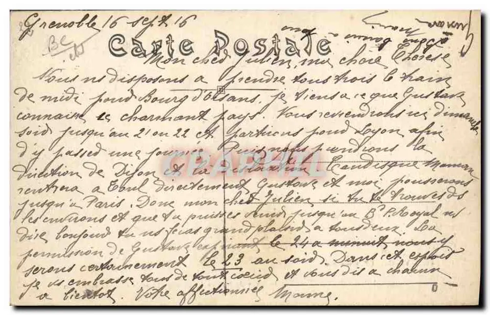Grenoble — Boules-Spieler auf der Esplanade und der Helm von Néron — Cl. A. V. Coll. L.P. Grenoble, n° 742 - Rückseite