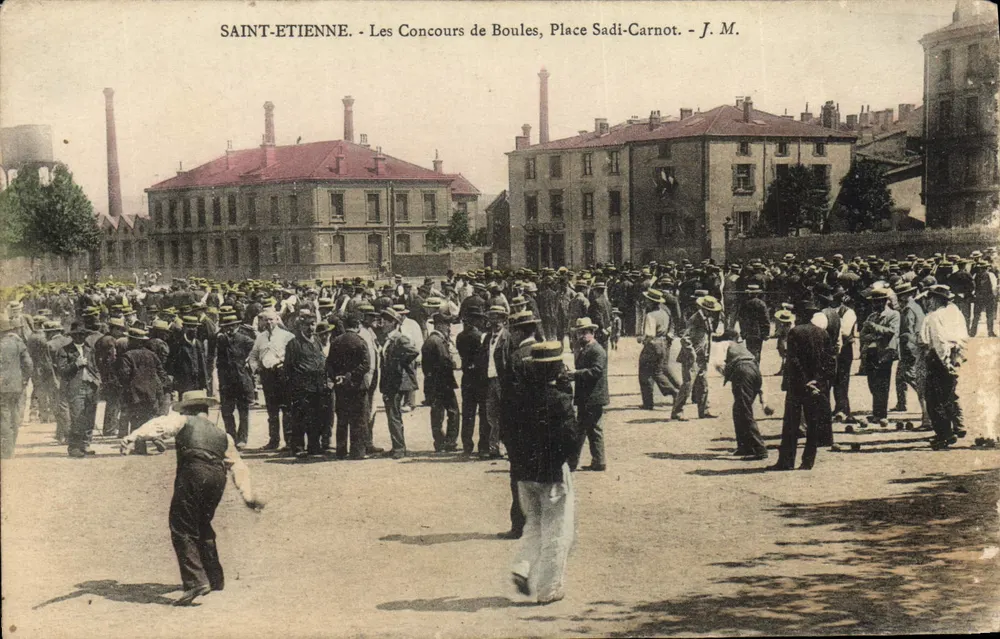 Saint-Étienne — Les Concours de Boules, Place Sadi-Carnot — J. M. - Vorderseite