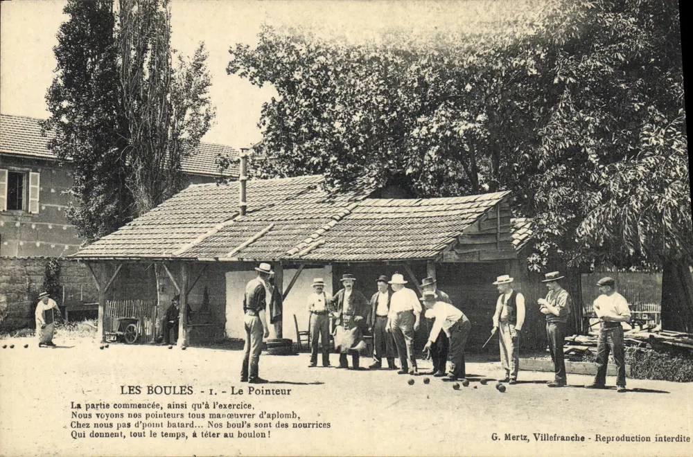 Le Boules - Il Puntatore — G. Mertz, Villefranche - Recto