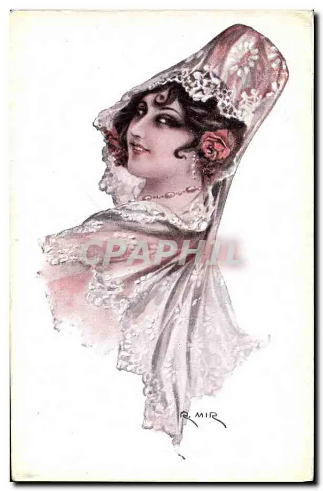 Frau in Mantilla — Illustration — R. Mir, N° 560, Éditions Victoria, Barcelona - Vorderseite