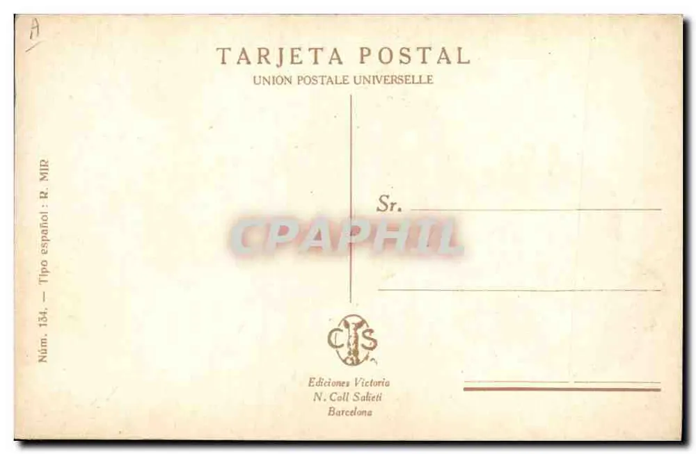 Frau im andalusischen Kleid — R. Mir — Editions Victoria, N. Coll Salleti, Barcelona - Rückseite
