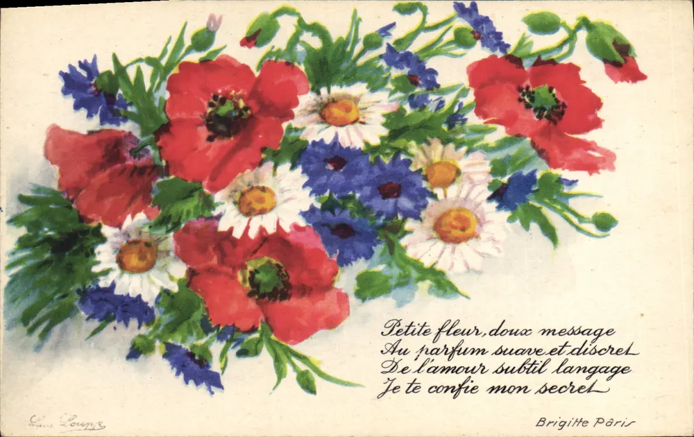Bouquet van bloemen — poëtisch tekst — Brigitte Paris - Voorkant