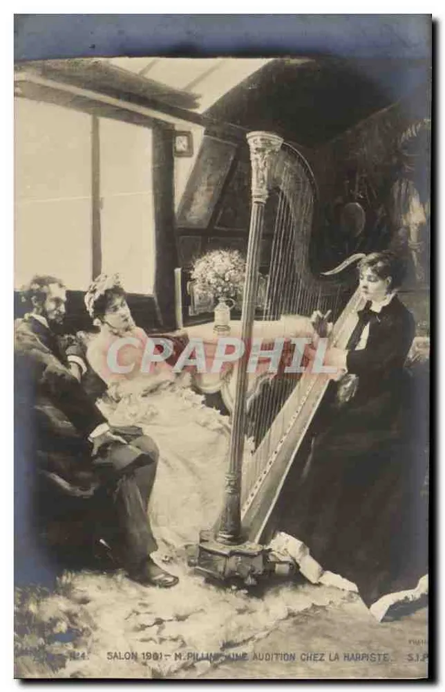Konzert mit der Harpistin — Salon 1901 — M. Pillin — S.I.P. - Vorderseite