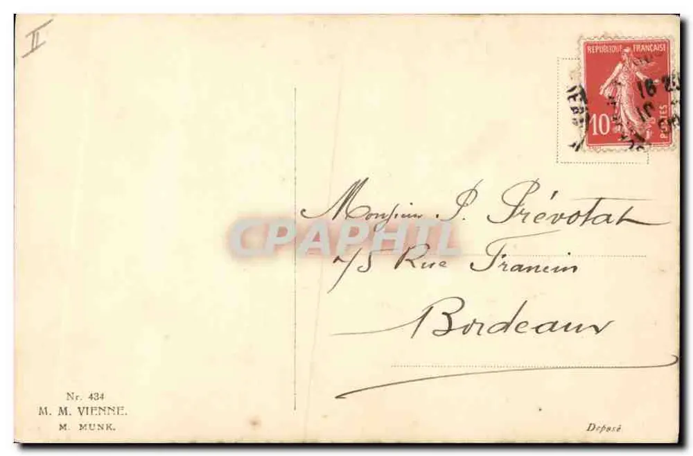 Crianças brincando com coelhos — edição Akivberi, n° 104/1909 - Verso