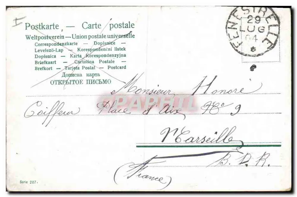 Paisagem rural com coelho e cordeiro — editor Berton, n° 207 - Verso