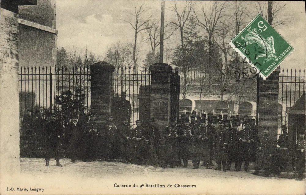 Caserne du 9e Bataillon de Chasseurs — Longwy — éditeur J.-B. Marie, Longwy - Vorderseite
