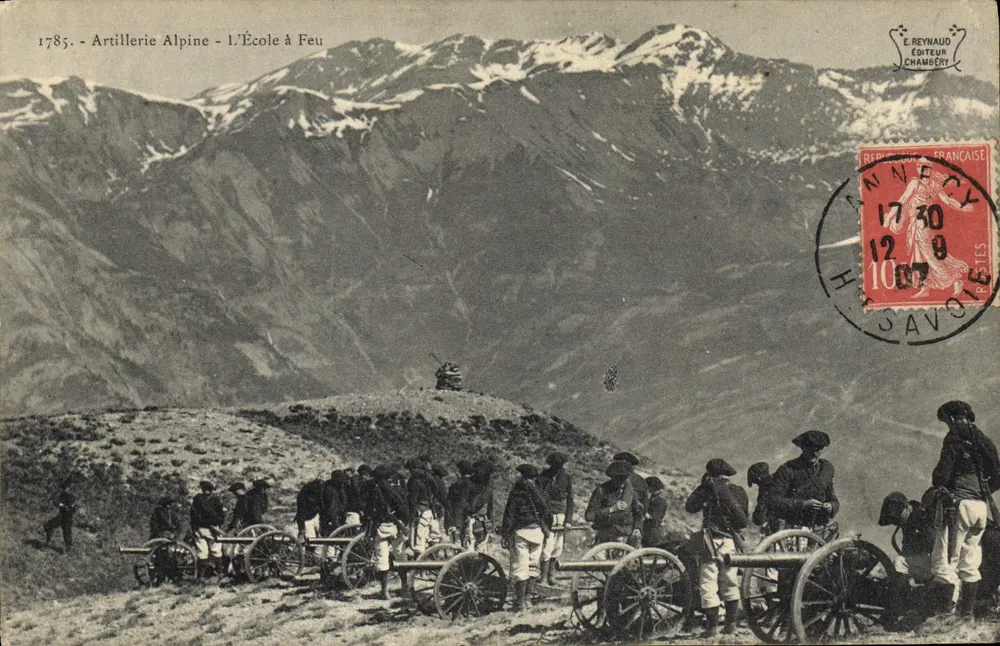 Alpine Artillerie - Die Feuerakademie - E. Reynaud, Verlag, Chambéry - Vorderseite
