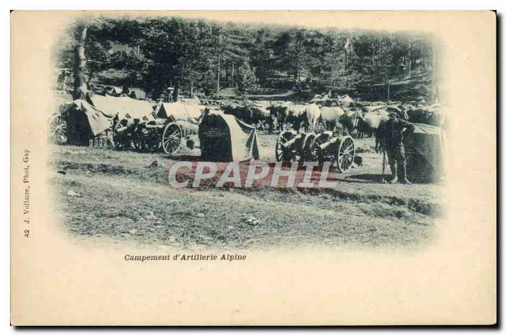 Artillerie-Lager der Alpen — J. Vallaire, Foto. Gap, Nr. 42 - Vorderseite