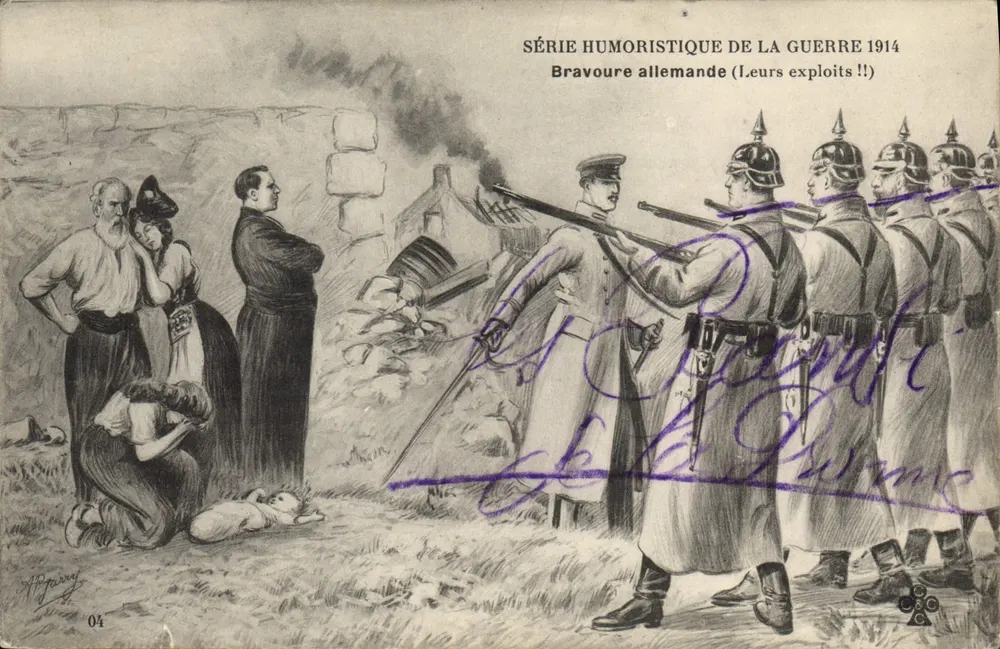 Bravura alemã (Seus feitos !!) — Série humorística da guerra de 1914 — n°04, desenho de Apparoy - Frente