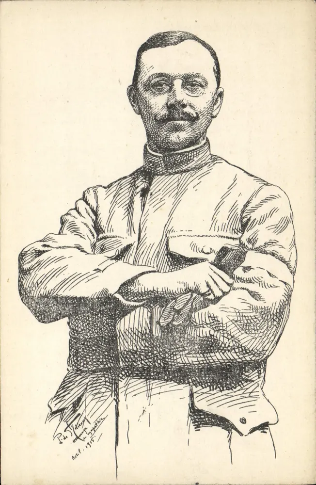 Retrato de um militar — desenho assinado 'P. Sidney' — abril 1916 - Frente