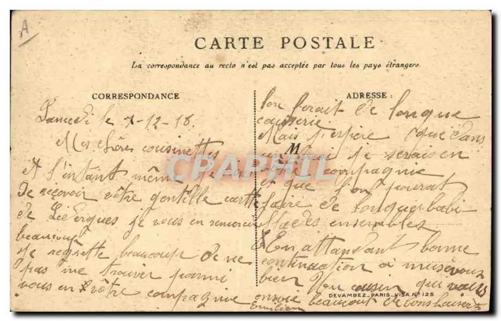 Soldado e mulher na Alsácia — Il y est revenu, plantons le solidement — Devambez, Paris, n°125 - Verso