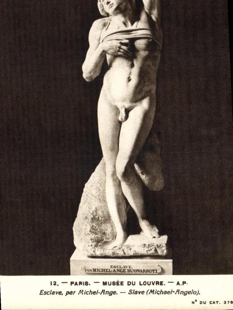 Esclavo, de Miguel Ángel — Museo del Louvre —N° cat. 379 - Anverso