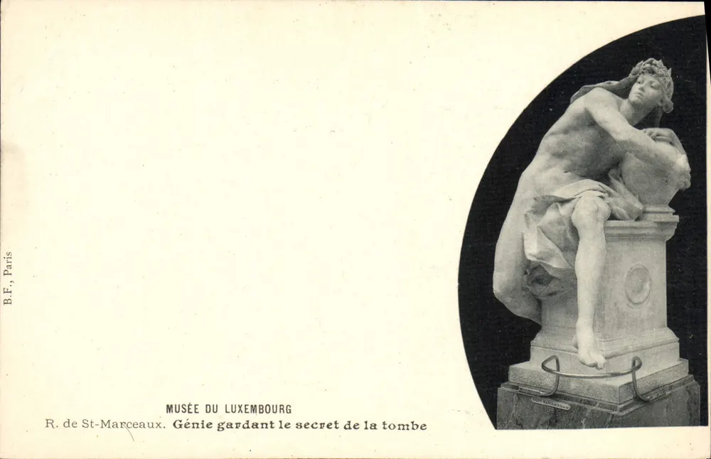 Genie, das das Geheimnis der Grabstätte bewacht — Museum Luxembourg — R. de St-Marceaux - Vorderseite