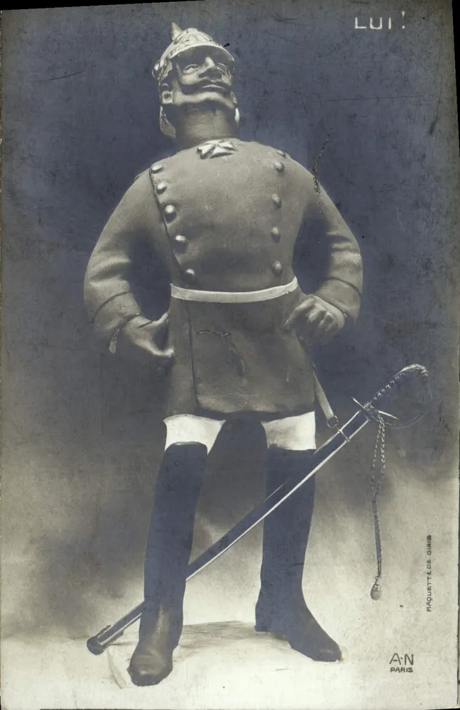 Soldado em uniforme — caricatura — Maquettes de Gims, Paris - Frente