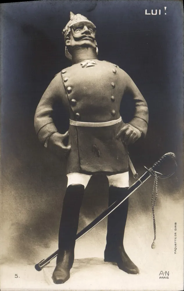 Soldado alemão caricaturado — série 5 — Maquete de Girès, A.N. Paris - Frente
