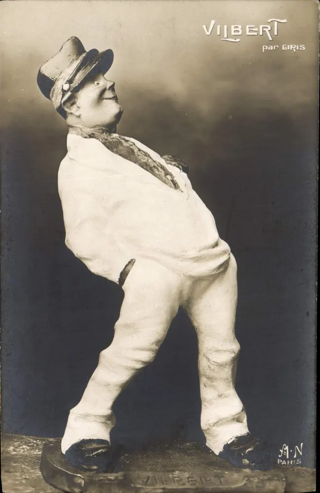 Comediante vestido — estátua de comediante — Vilbert por GIRIS, Paris - Frente