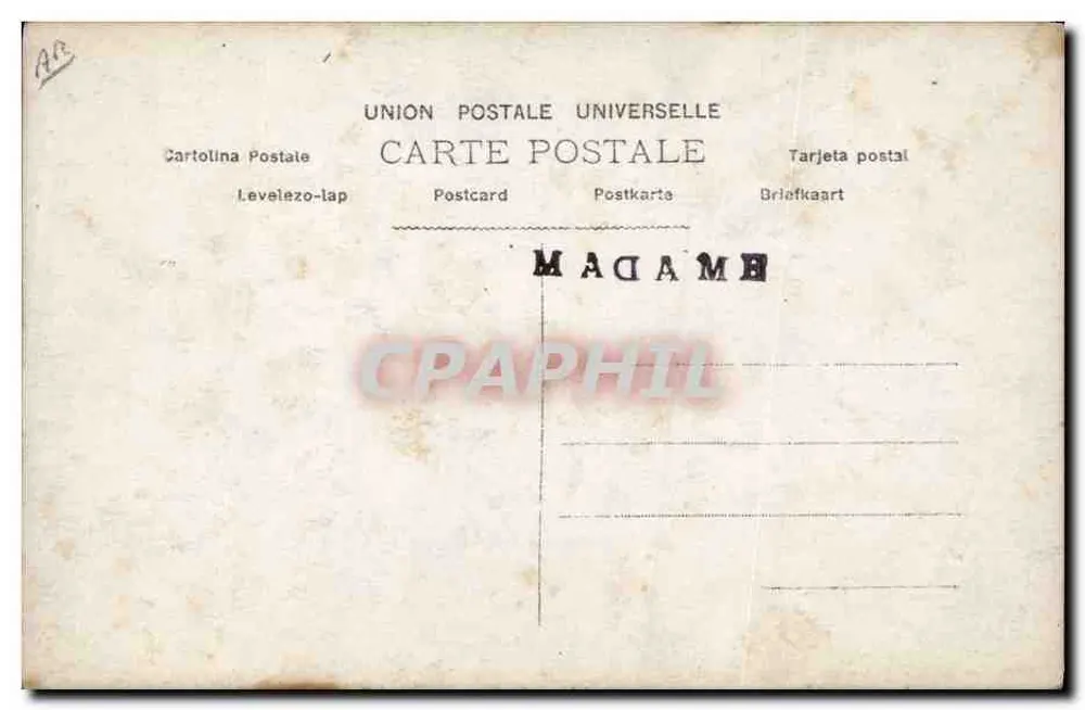 Maquete de circo — caricatura de Dranem — editada por A-N Paris - Verso