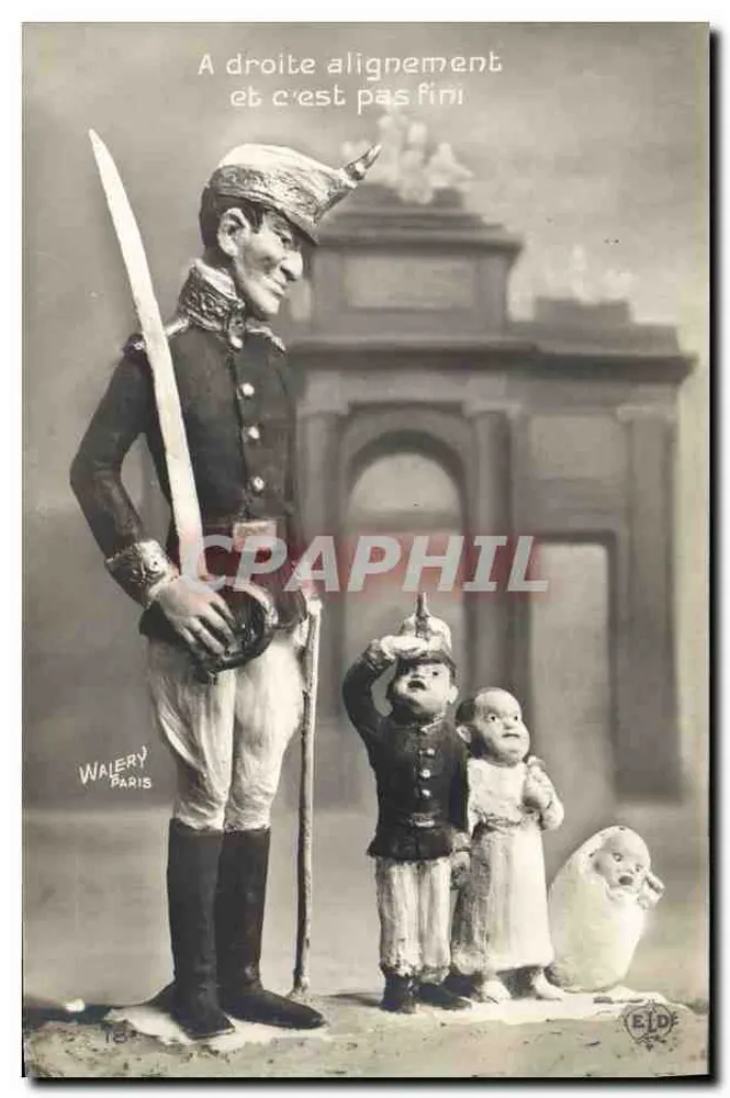 Soldado e crianças — caricatura — Walery Paris - Frente