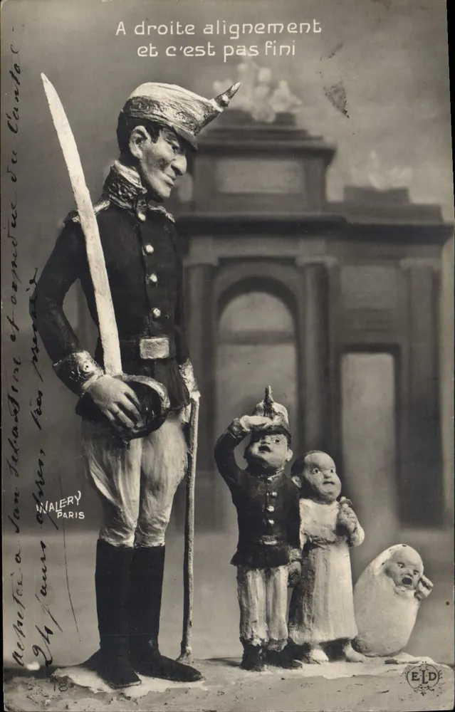 Soldado e crianças — caricatura — Walery, Paris - Frente