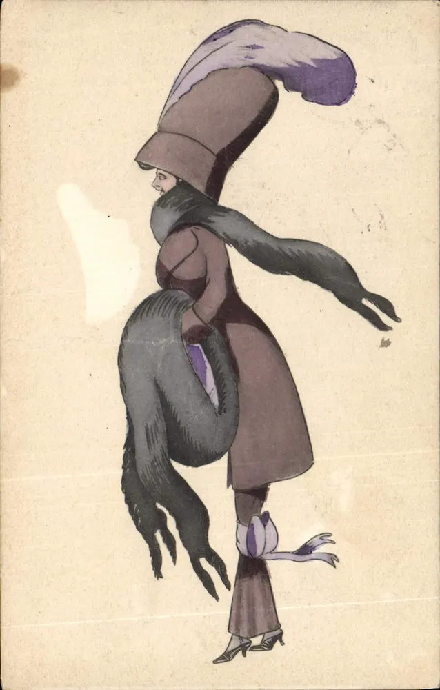 Frau mit eleganter Hut — künstlerische Illustration — gedruckt in Amerika, Nr. 763-2 - Vorderseite