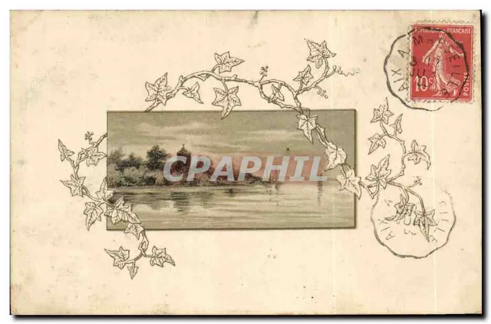 Landschaftsansicht — Efeu-Rahmen — Verleger L. Fontaine, Montpellier - Vorderseite