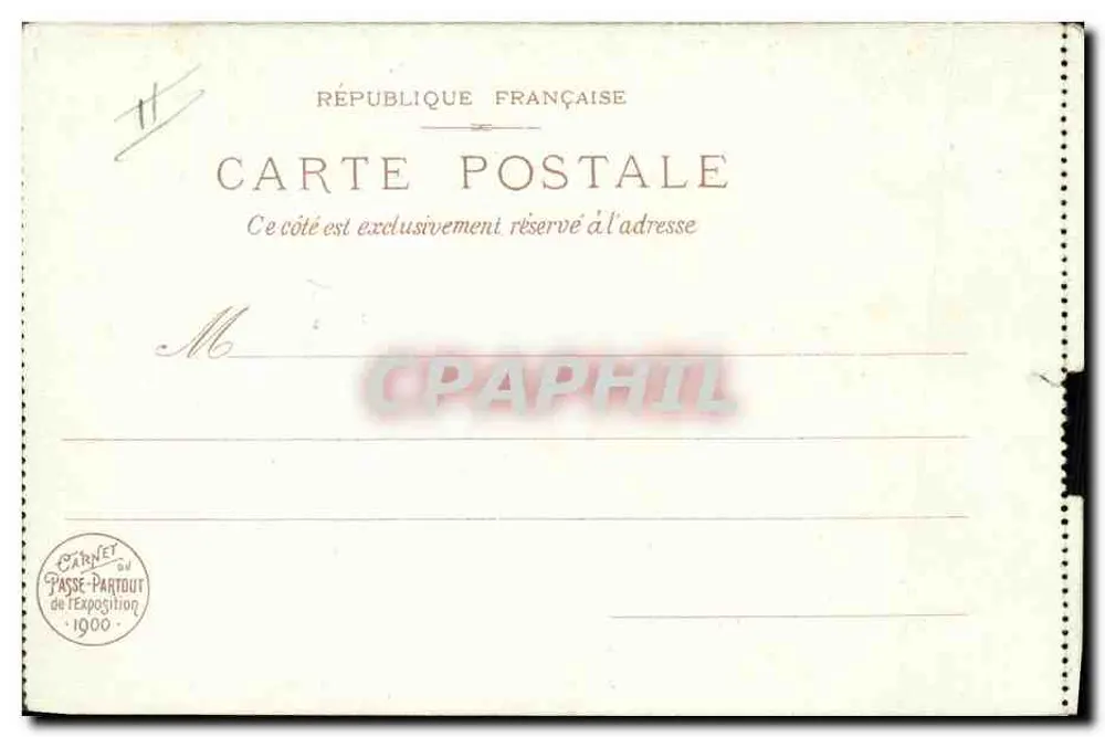 Vue de Venise — Pont du Souffleur — Exposition de Paris 1900 — Éditeur Il Caputo, 10, rue Brugnon, Paris - Verso
