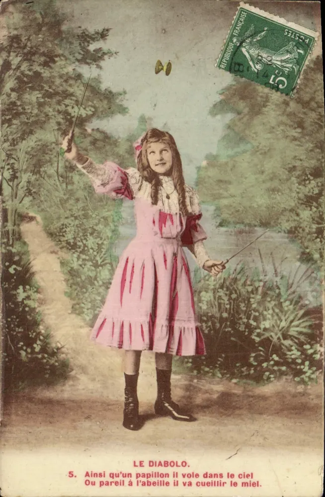 Menina brincando com um diabolo — LE DIABOLO. — Editor não visível, n°5 - Frente