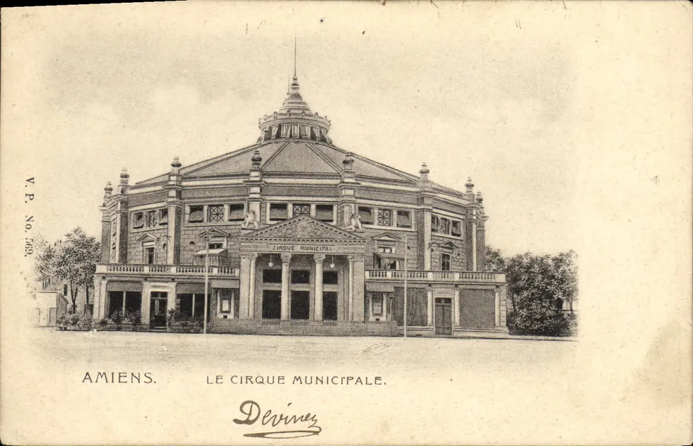 Amiens. O Cirque Municipal — V.P. No. 569, editor Derivines - Frente