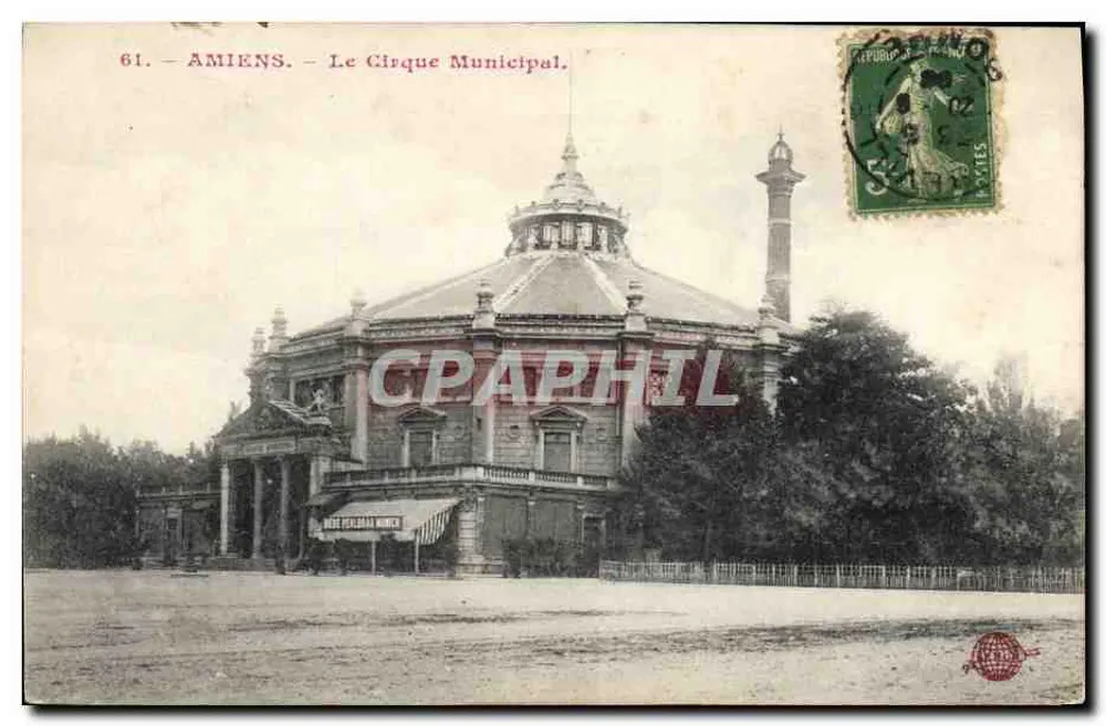 Amiens — Cirque Municipal — wydawca M. Pelerin Munich, n°61 - Awers