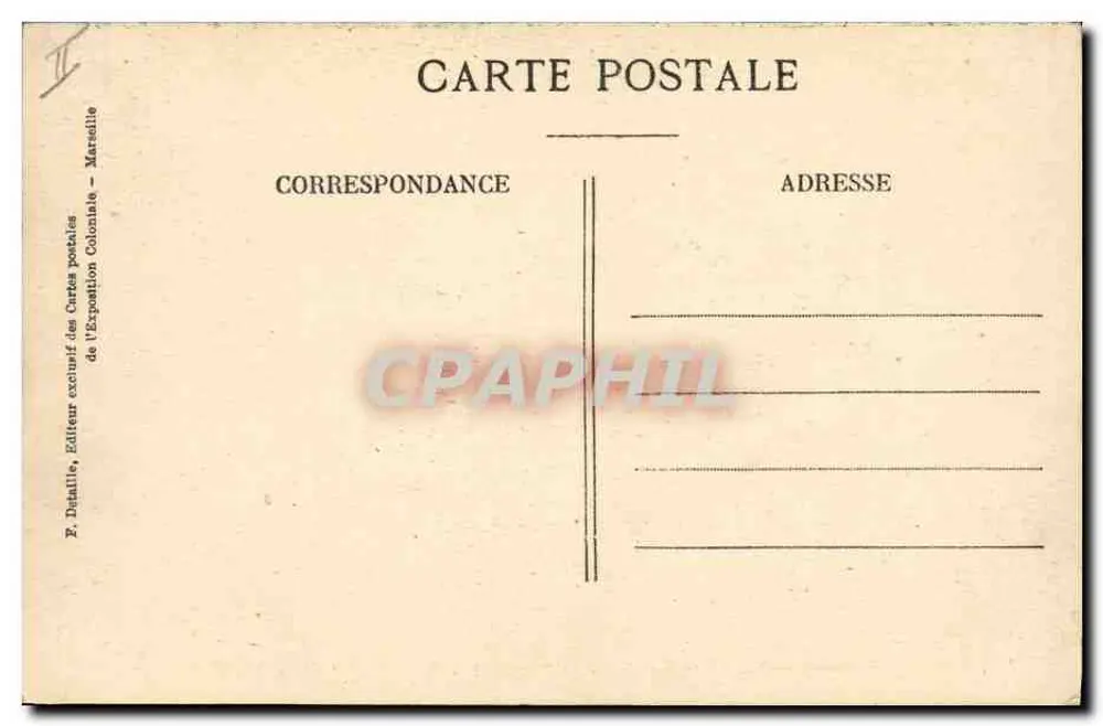 Nationaler Kolonialausstellung von Marseille 1922 — Tunesischer Tänzer - Rückseite