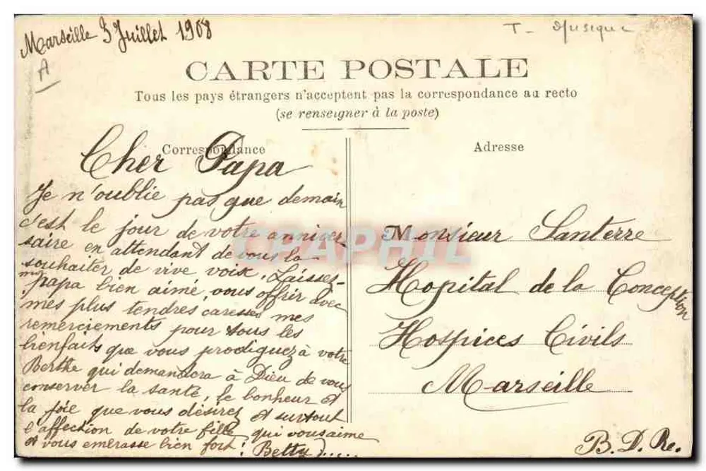 Tunesischer Konzert — Kolonialausstellung 1906 — Magasin Général, Marseille - Rückseite