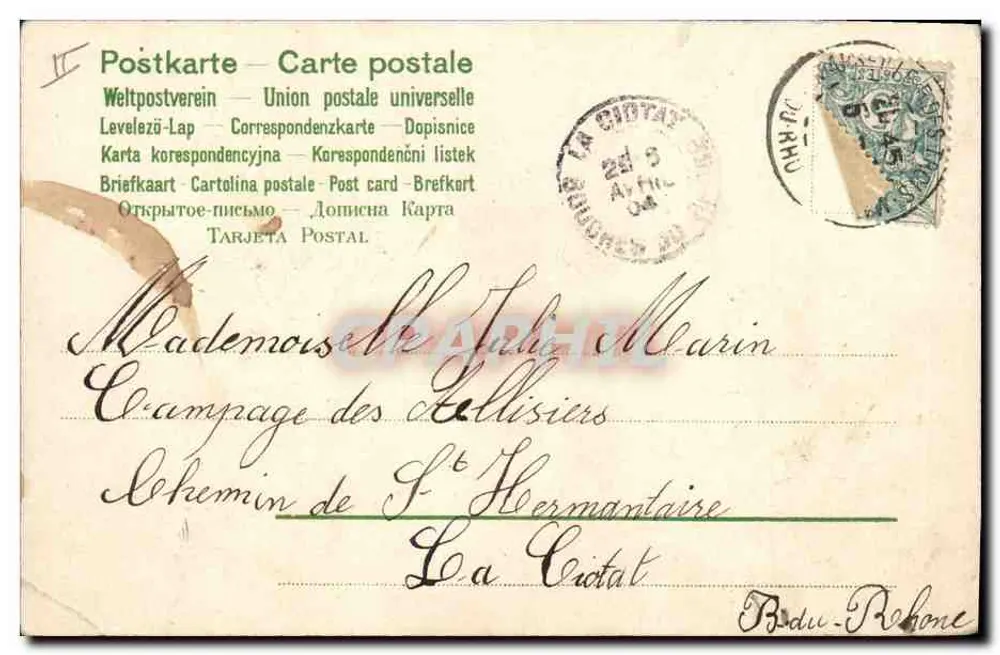 Coelho de Páscoa com pintinho — carta postal — editor não visível - Verso