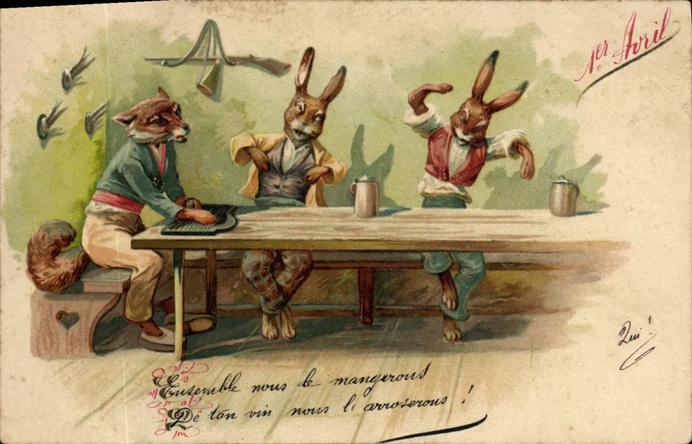 Sujeito: Animais em festa — 1º de Abril — editor não identificado - Frente